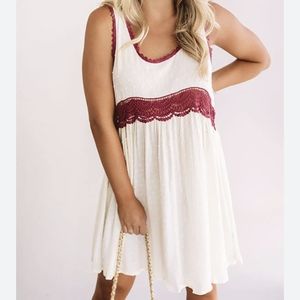 Umgee lace boho babydoll oversized dress sz small *C5